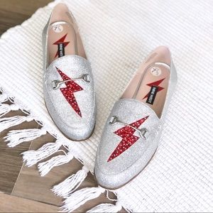 Nine West • Lightning Bolt Glitter Loafers New